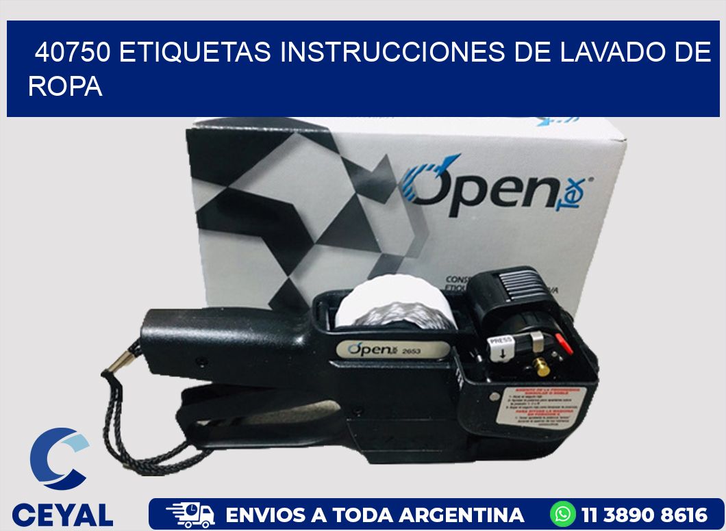 40750 etiquetas instrucciones de lavado de ropa