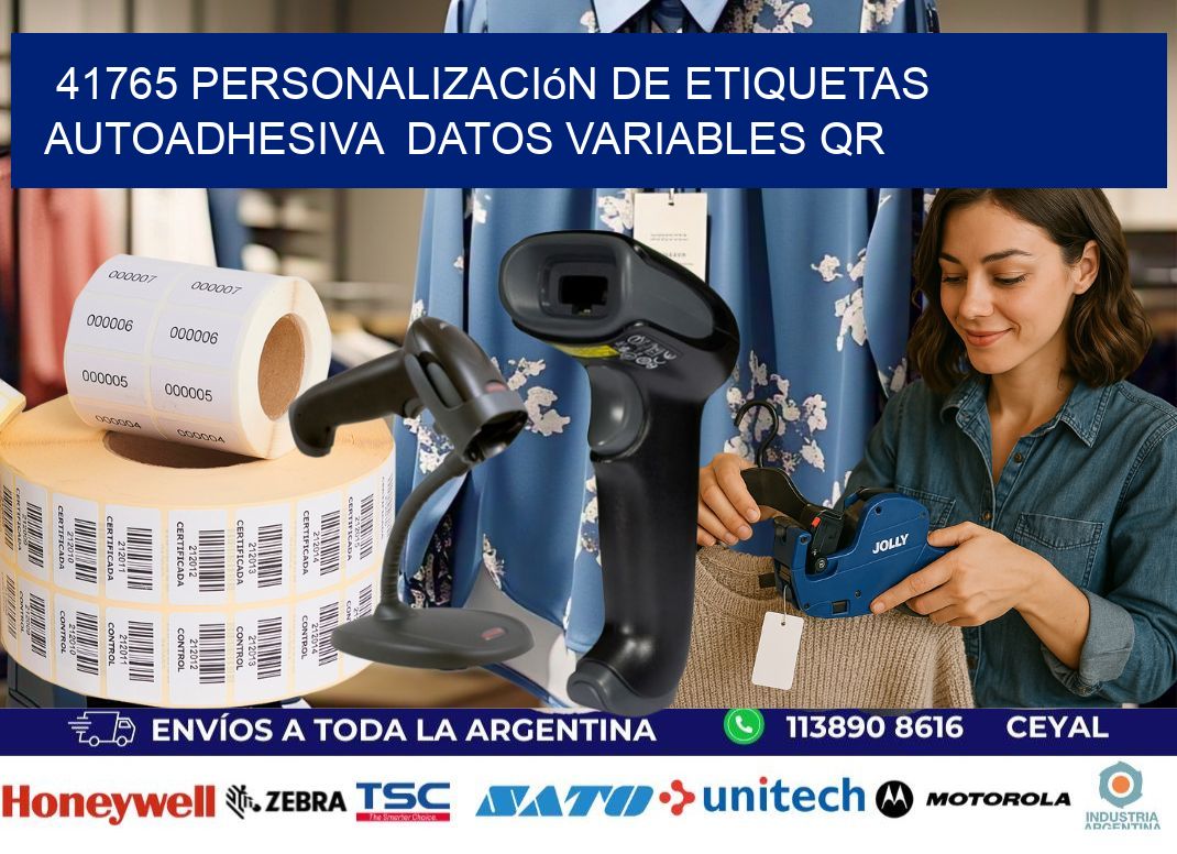 41765 Personalización de etiquetas autoadhesiva datos variables QR