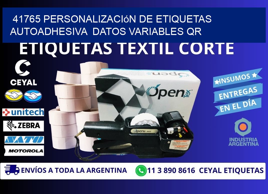 41765 Personalización de etiquetas autoadhesiva datos variables QR
