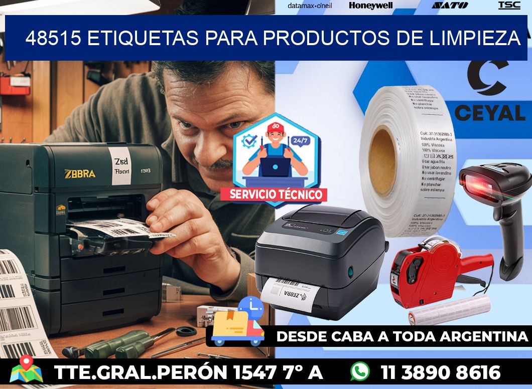 48515 Etiquetas para productos de limpieza