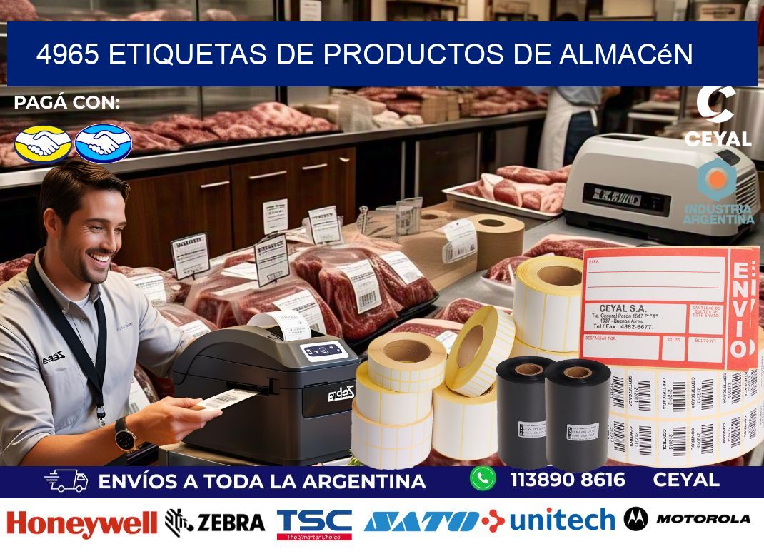 4965 Etiquetas de productos de almacén