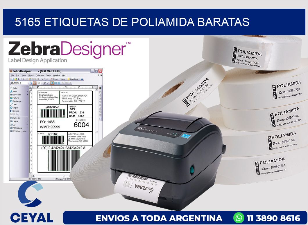 5165 etiquetas de poliamida baratas