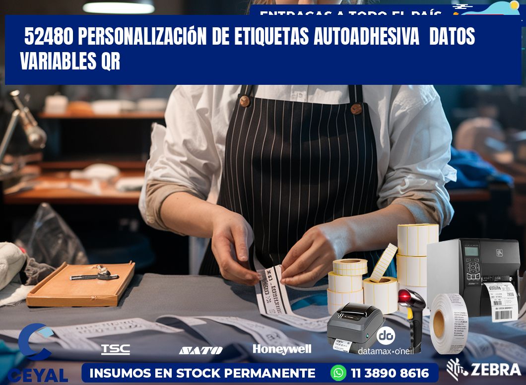 52480 Personalización de etiquetas autoadhesiva datos variables QR