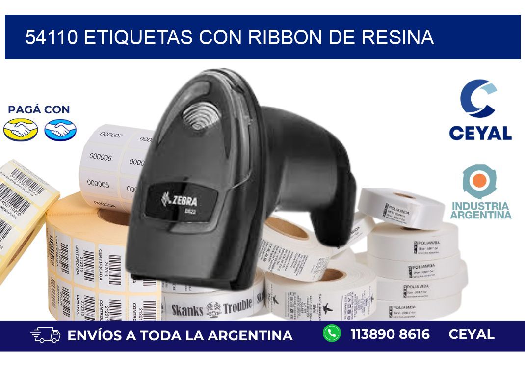 54110 etiquetas con ribbon de resina
