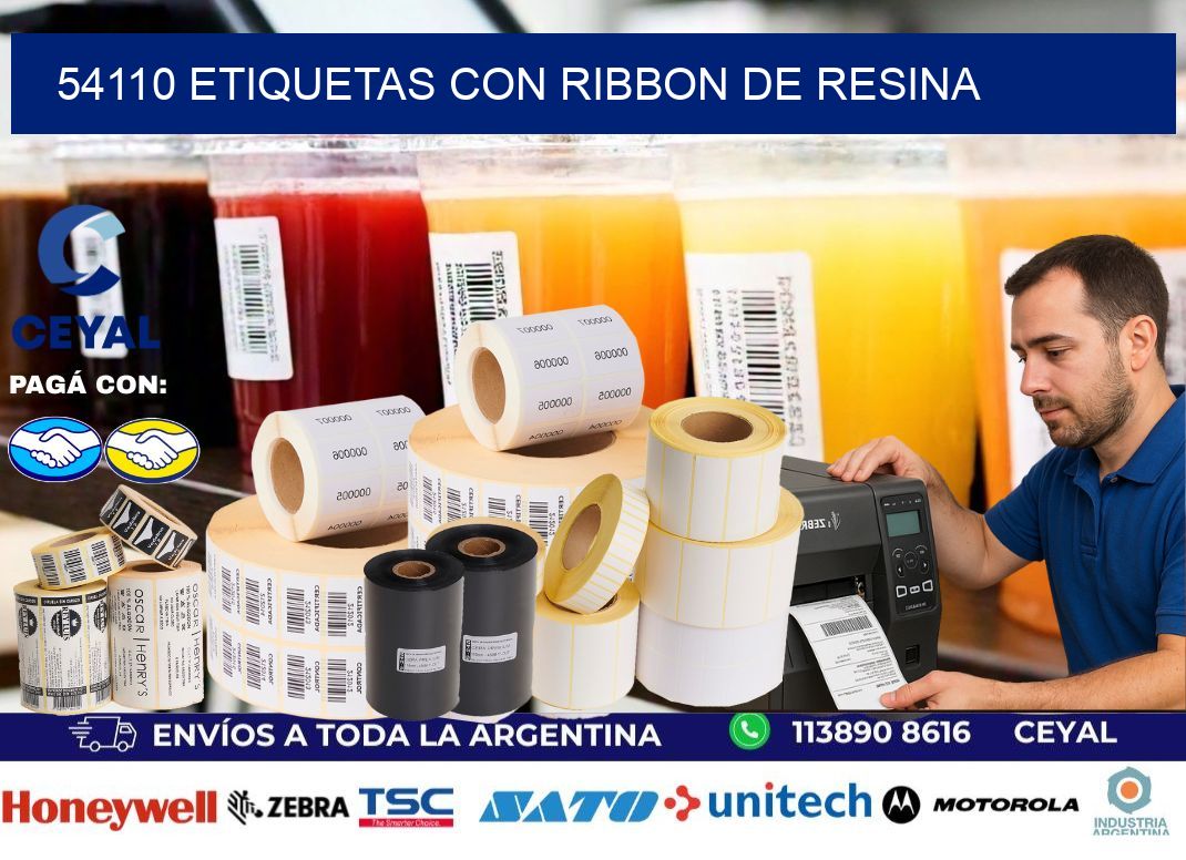 54110 etiquetas con ribbon de resina
