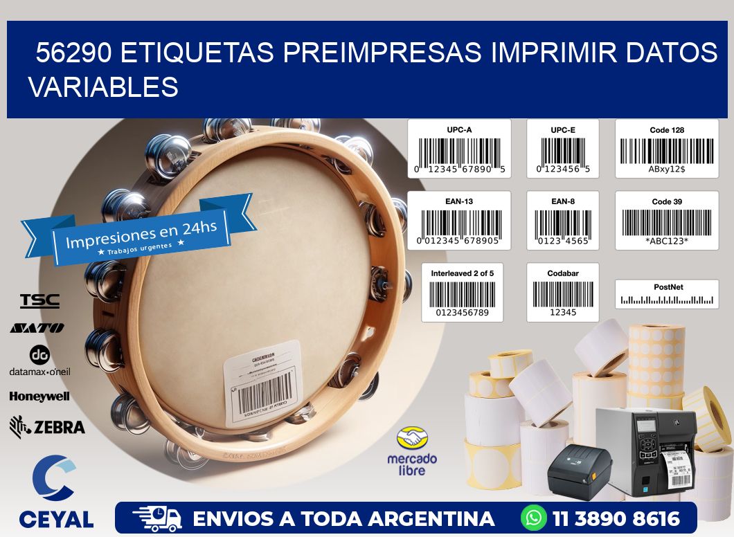 56290 Etiquetas preimpresas imprimir datos variables