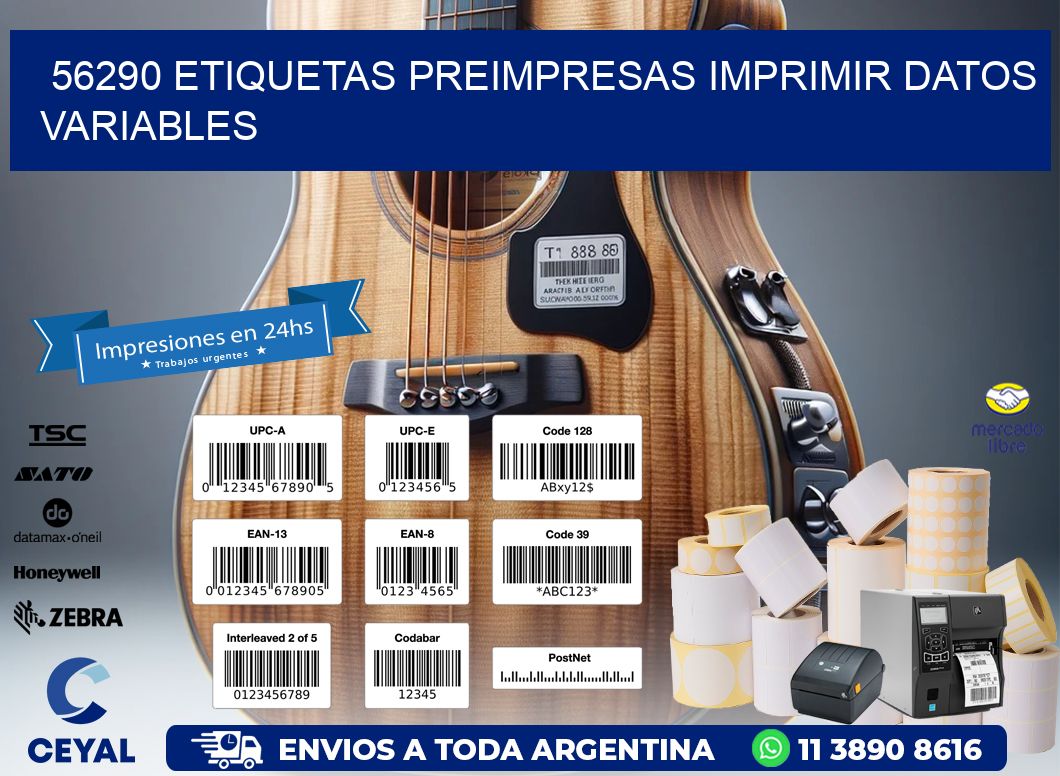 56290 Etiquetas preimpresas imprimir datos variables