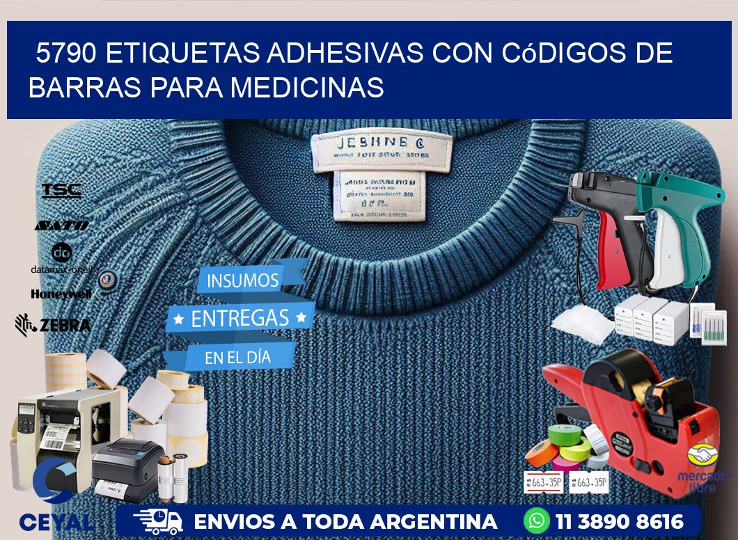 5790 etiquetas adhesivas con códigos de barras para medicinas