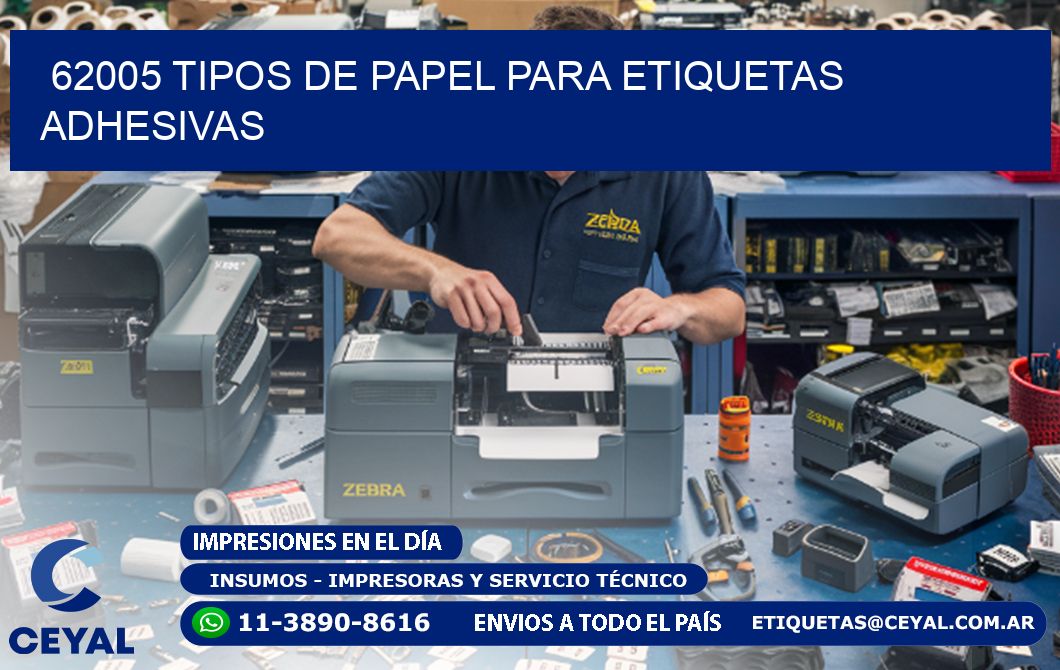 62005 Tipos de papel para etiquetas adhesivas