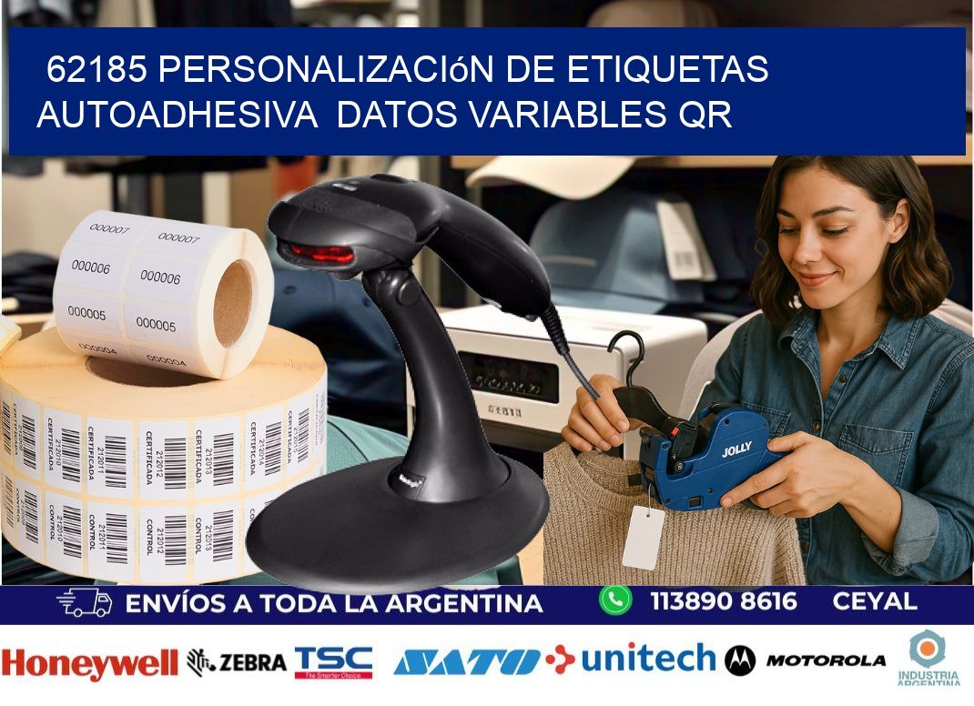 62185 Personalización de etiquetas autoadhesiva datos variables QR