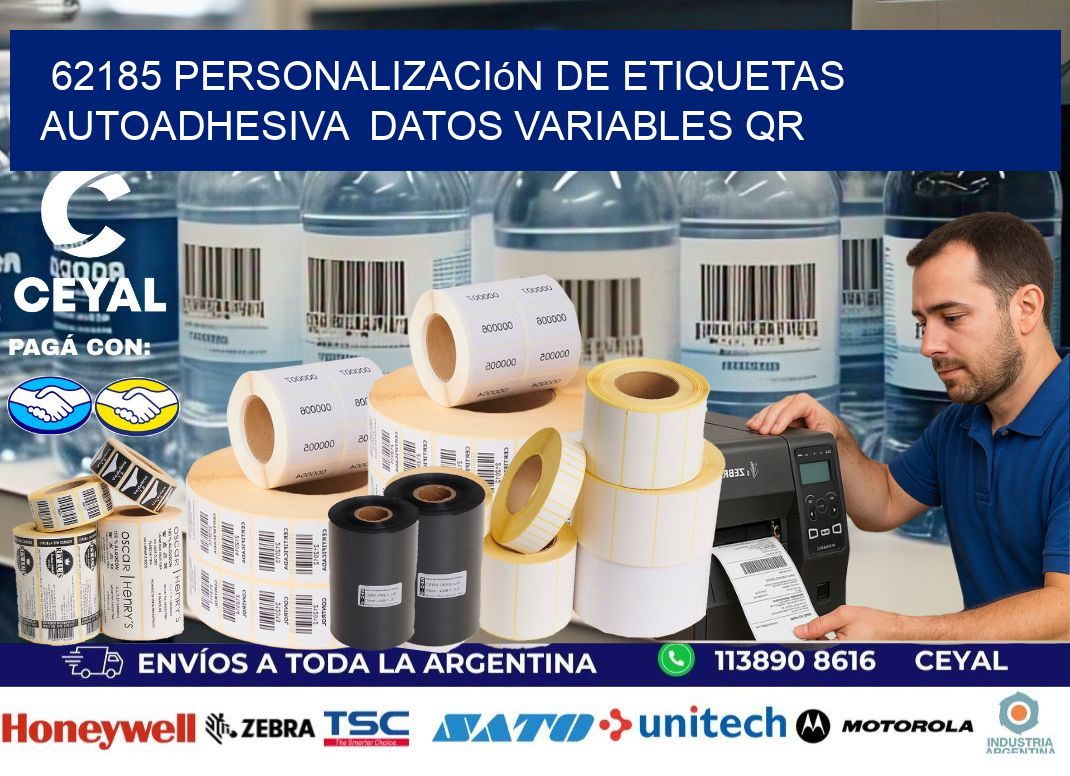 62185 Personalización de etiquetas autoadhesiva datos variables QR