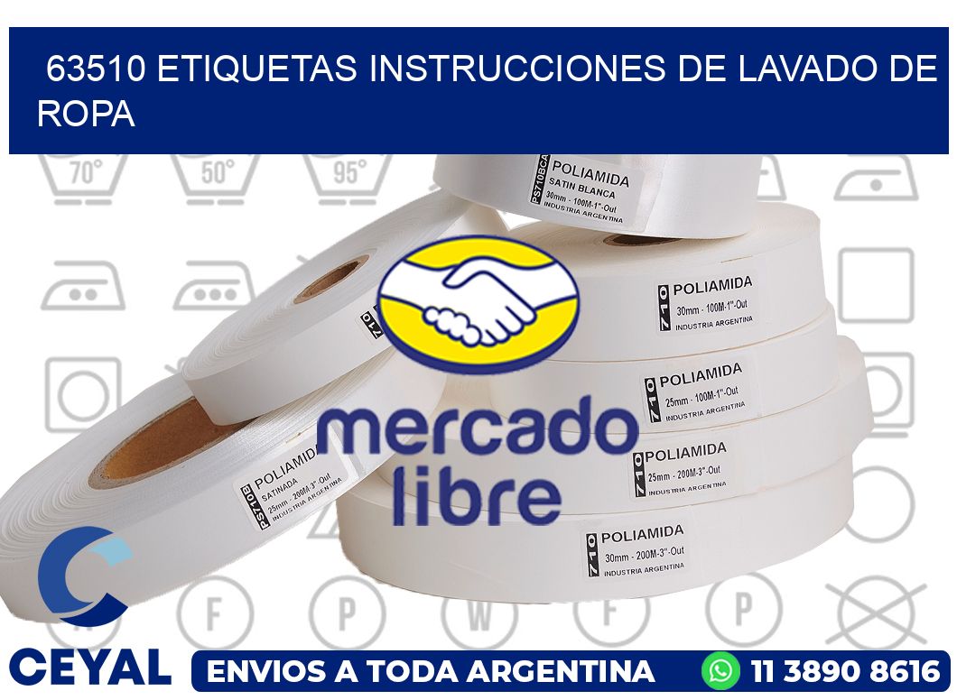 63510 etiquetas instrucciones de lavado de ropa