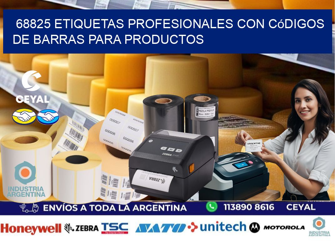 68825 Etiquetas profesionales con códigos de barras para productos