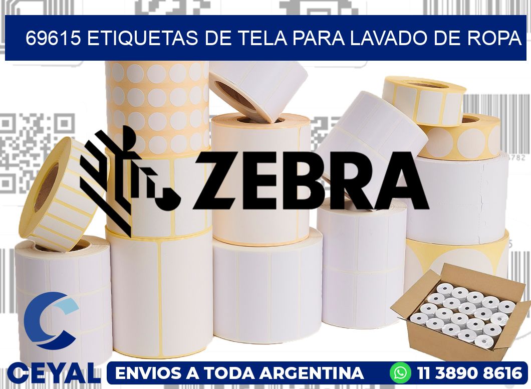 69615 Etiquetas de tela para lavado de ropa