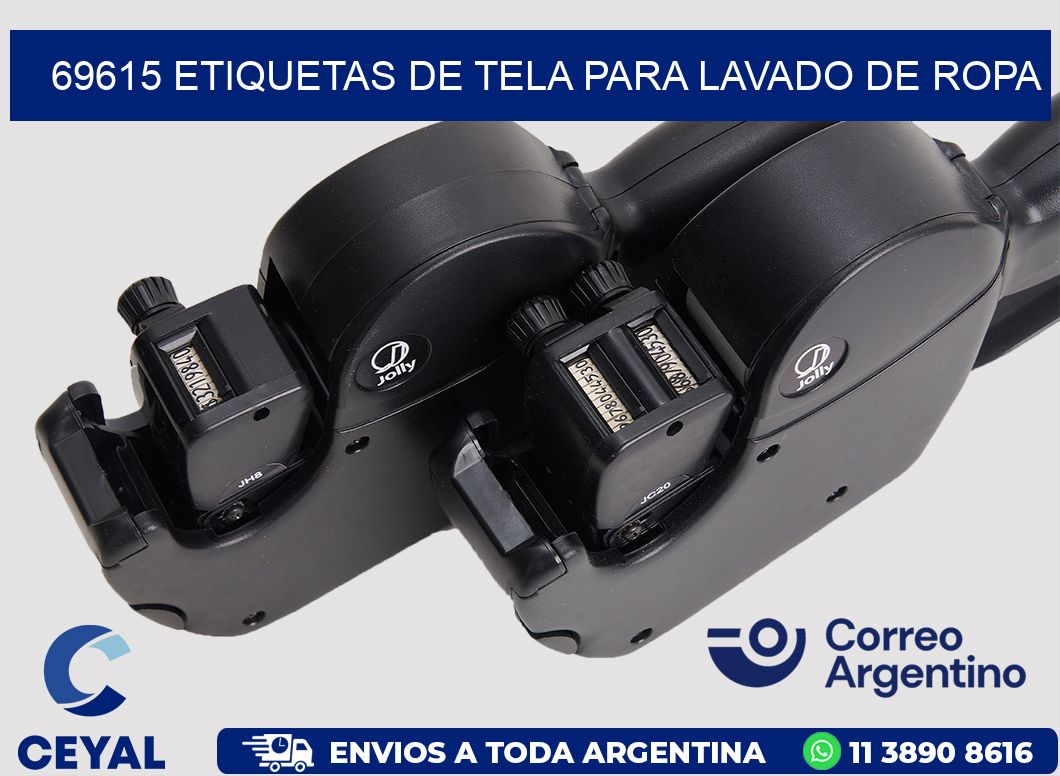 69615 Etiquetas de tela para lavado de ropa