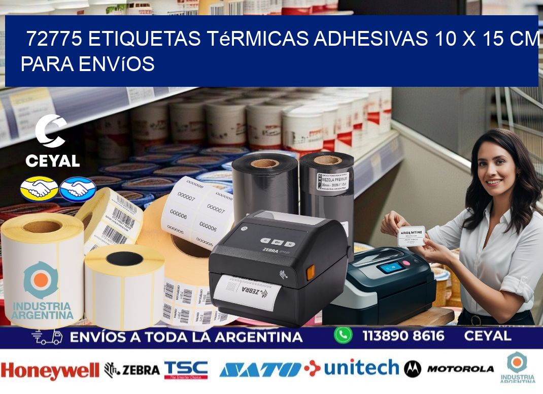 72775 Etiquetas Térmicas Adhesivas 10 x 15 cm para Envíos