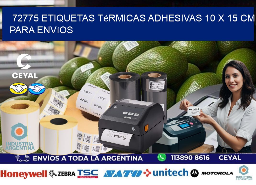 72775 Etiquetas Térmicas Adhesivas 10 x 15 cm para Envíos