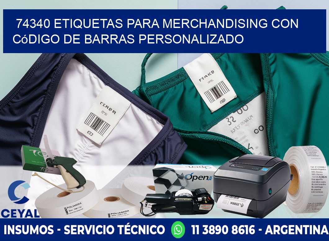 74340 etiquetas para merchandising con código de barras personalizado