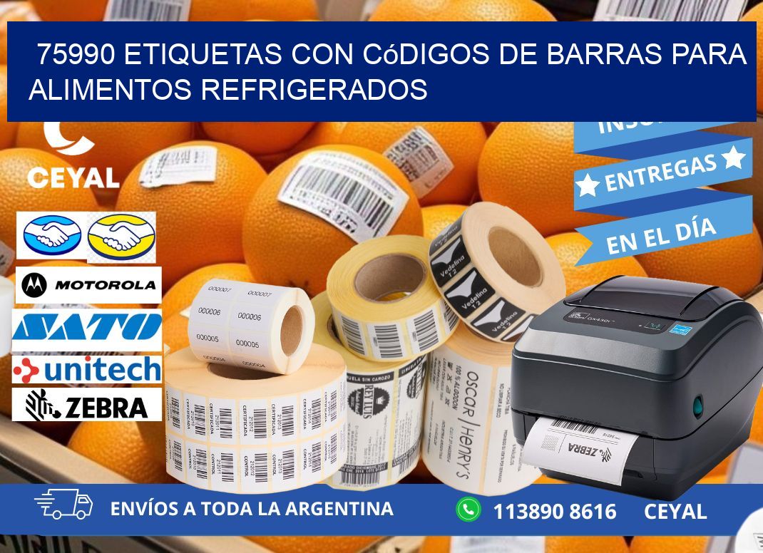 75990 Etiquetas con códigos de barras para alimentos refrigerados