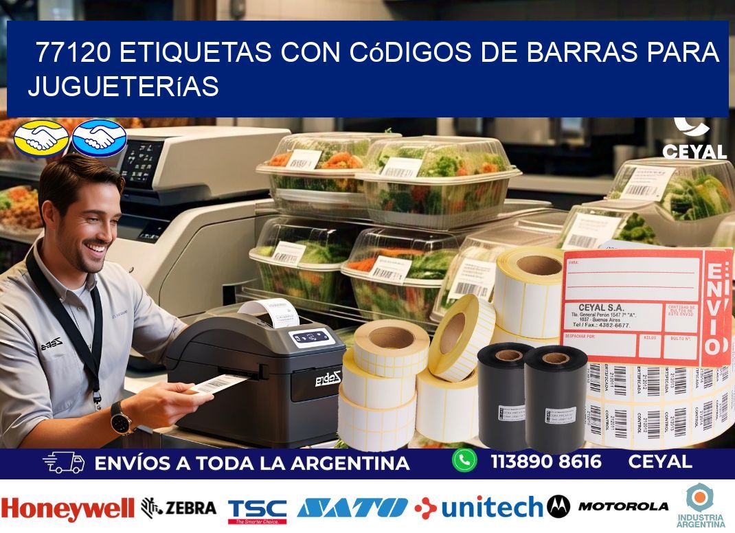 77120 etiquetas con códigos de barras para jugueterías