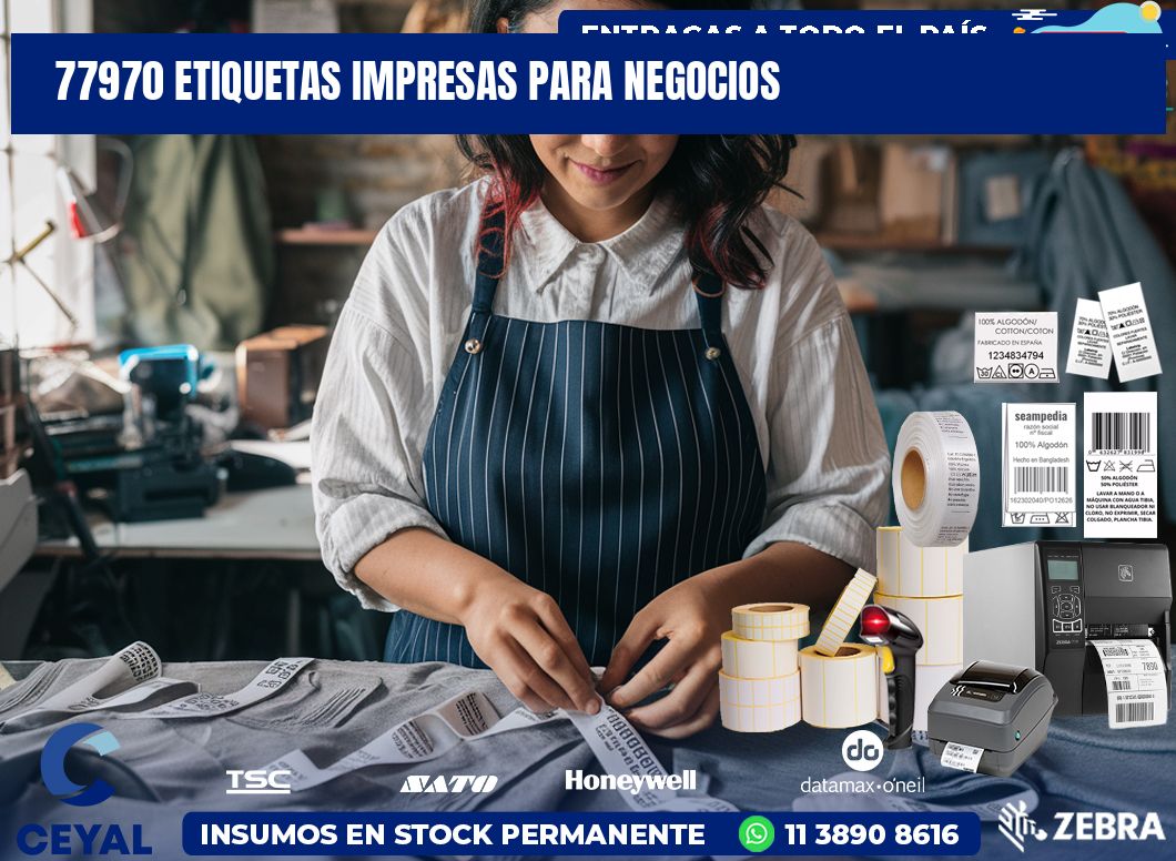 77970 etiquetas impresas para negocios