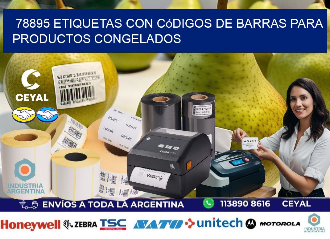 78895 Etiquetas con códigos de barras para productos congelados