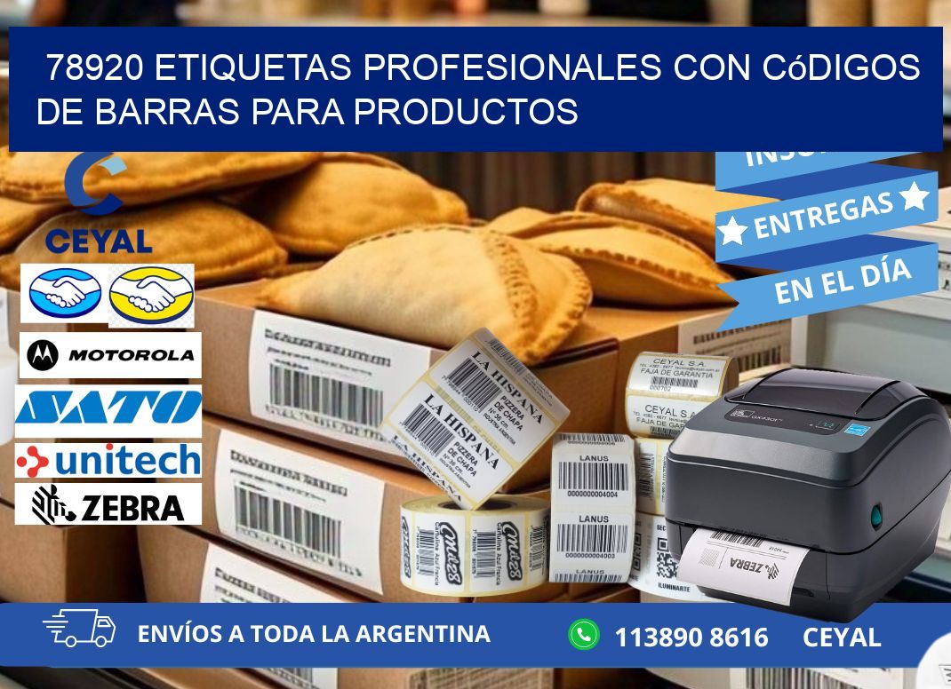 78920 Etiquetas profesionales con códigos de barras para productos