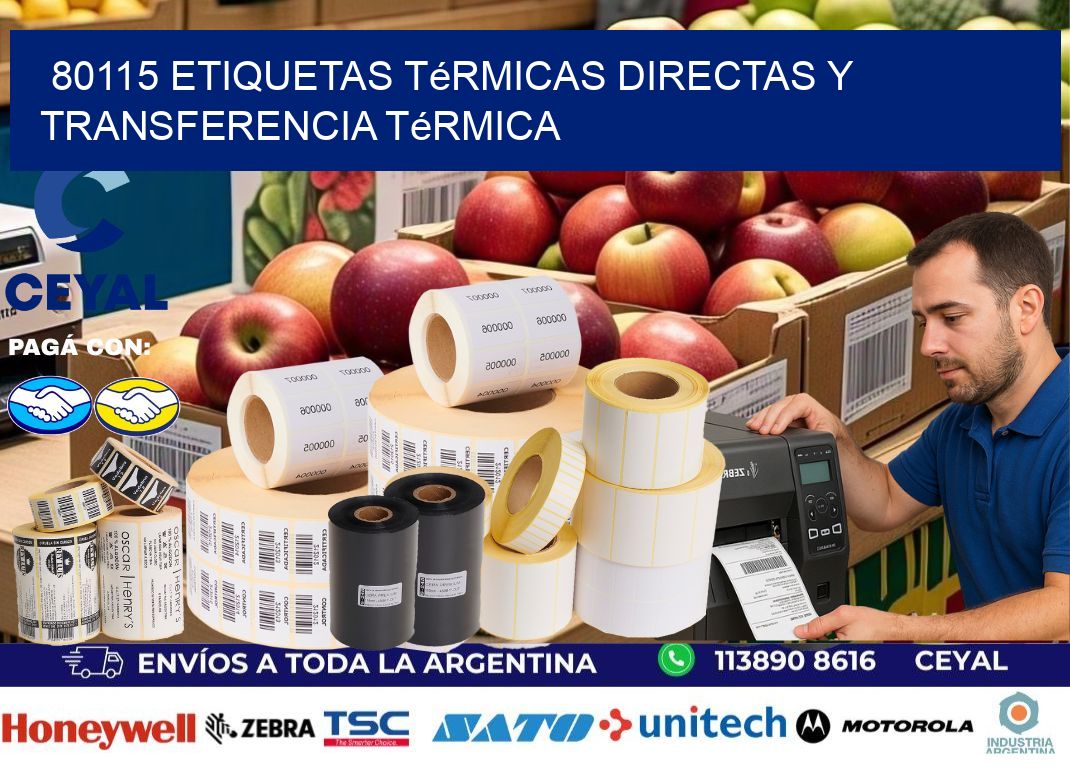 80115 etiquetas térmicas directas y transferencia térmica