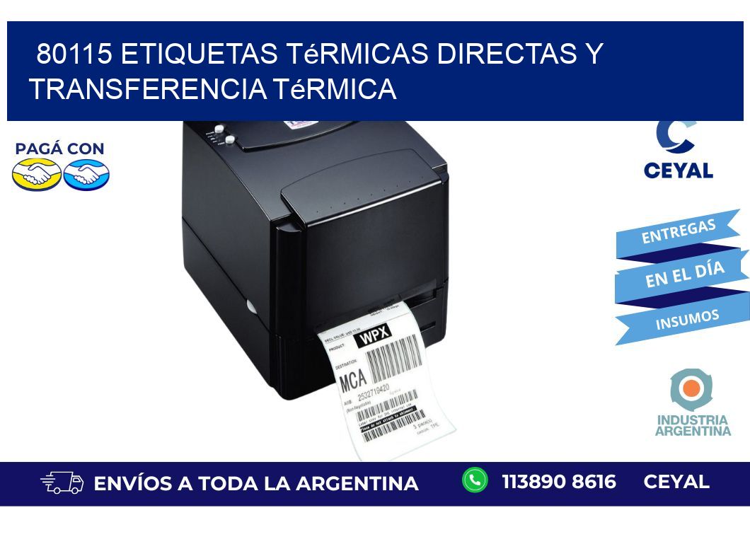 80115 etiquetas térmicas directas y transferencia térmica