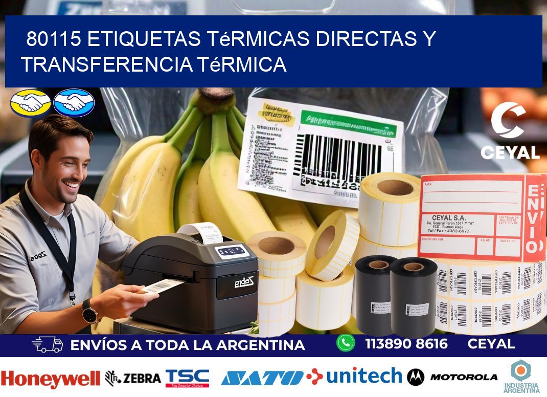 80115 etiquetas térmicas directas y transferencia térmica