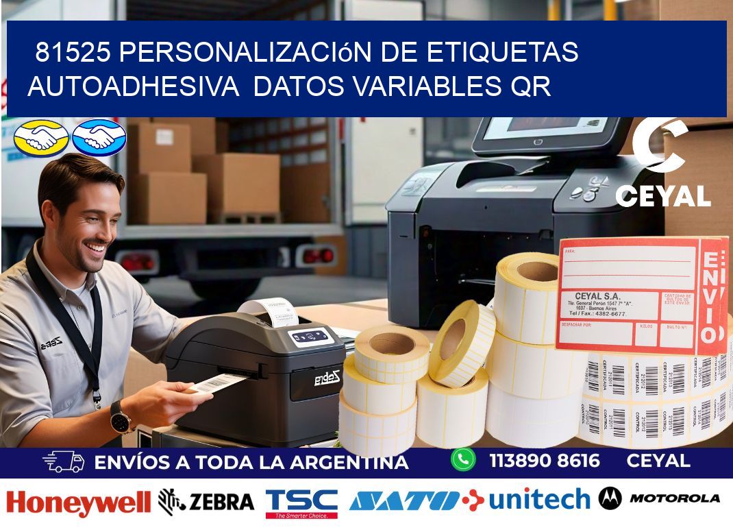 81525 Personalización de etiquetas autoadhesiva datos variables QR