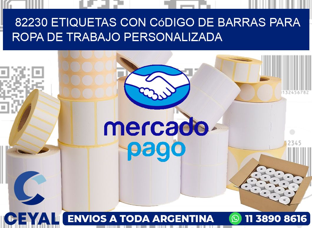82230 Etiquetas con código de barras para ropa de trabajo personalizada