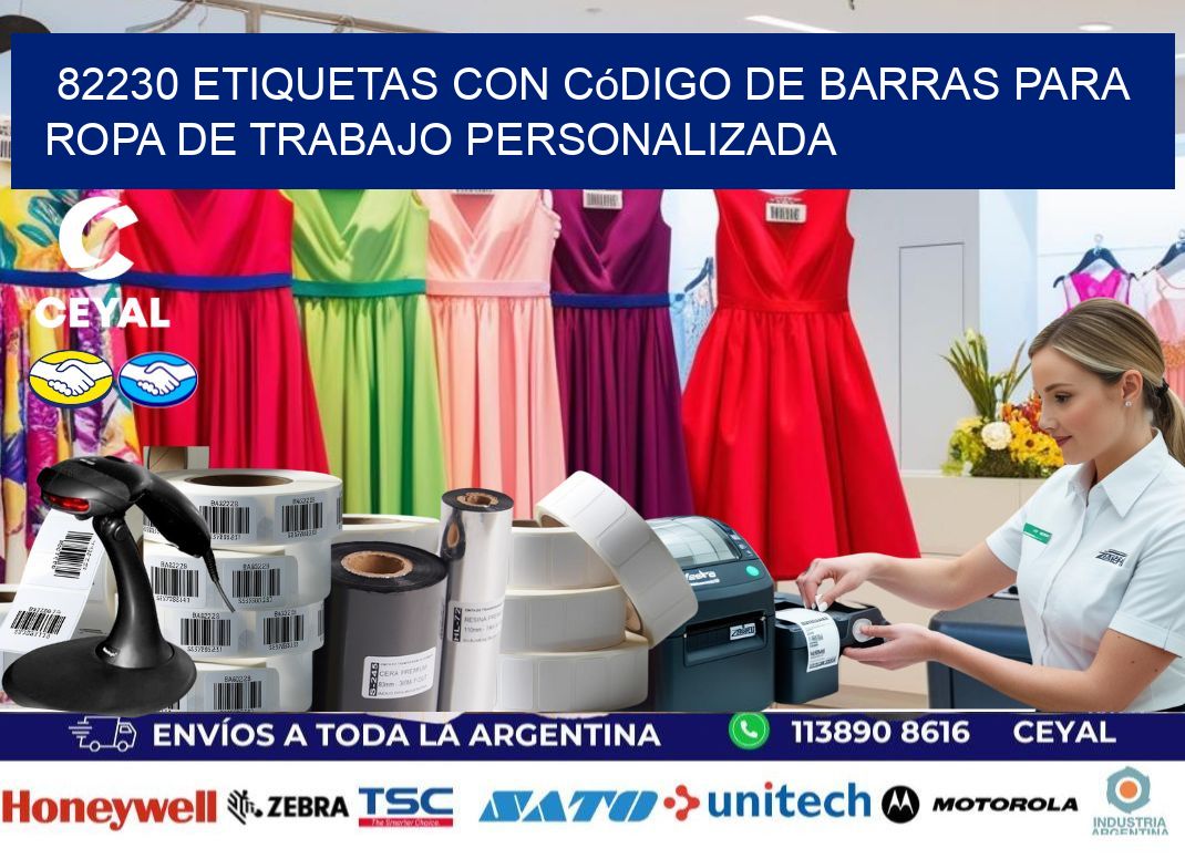 82230 Etiquetas con código de barras para ropa de trabajo personalizada