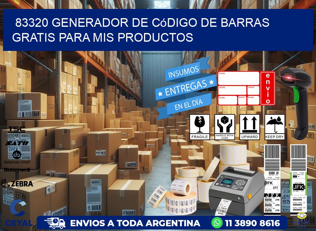 83320 Generador de código de barras gratis para mis productos