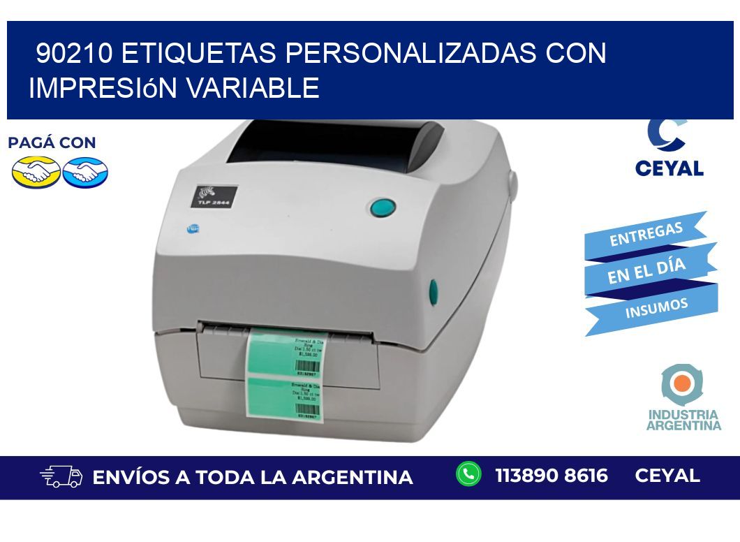 90210 etiquetas personalizadas con impresión variable