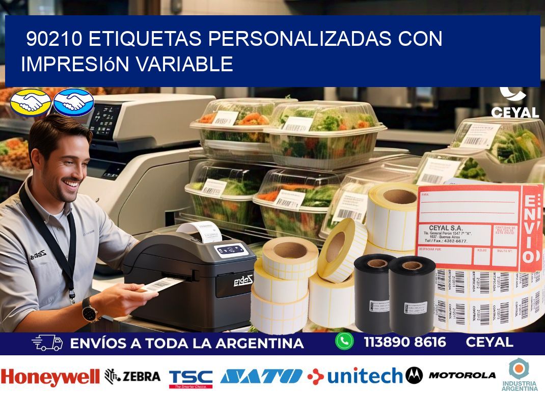 90210 etiquetas personalizadas con impresión variable