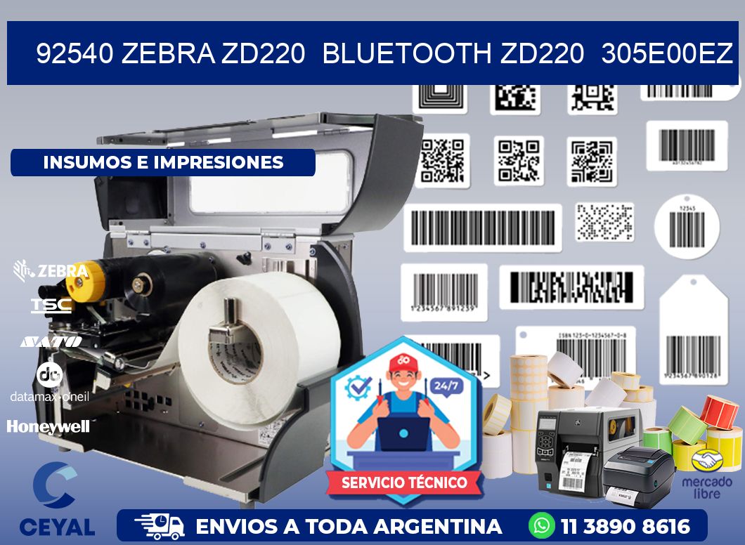 92540 Zebra ZD220 Bluetooth ZD220 305E00EZ