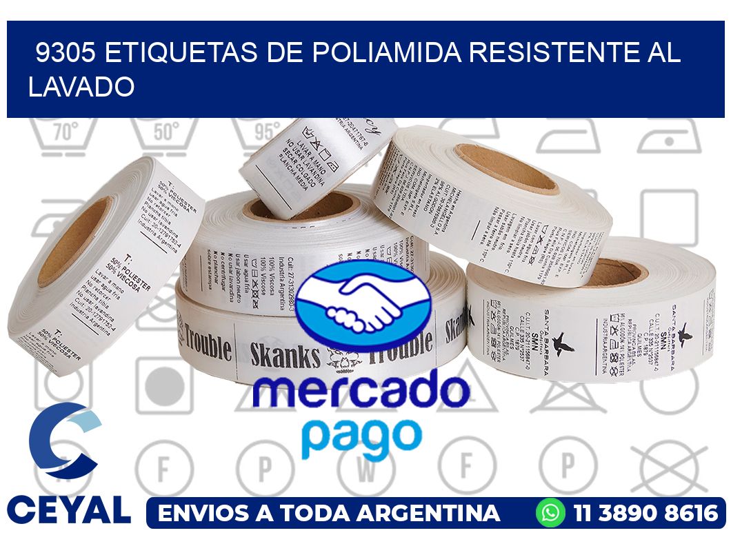 9305 Etiquetas de poliamida resistente al lavado