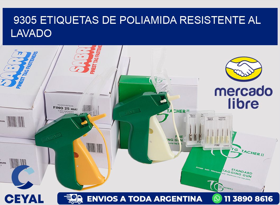 9305 Etiquetas de poliamida resistente al lavado