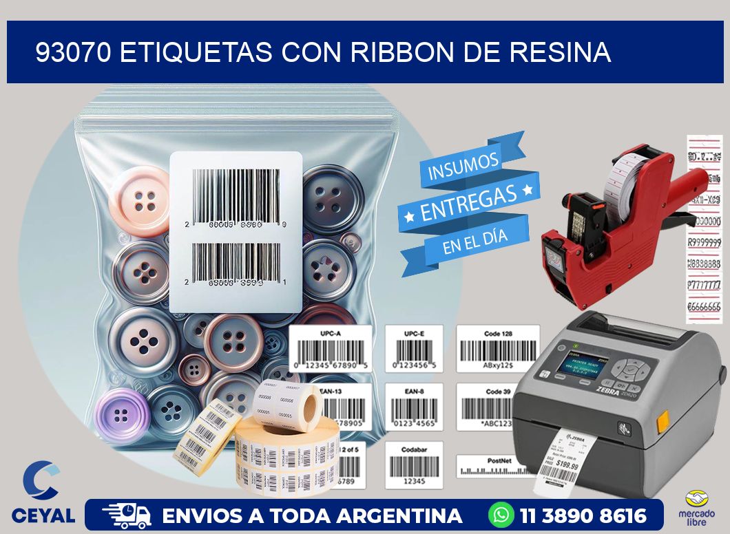 93070 etiquetas con ribbon de resina