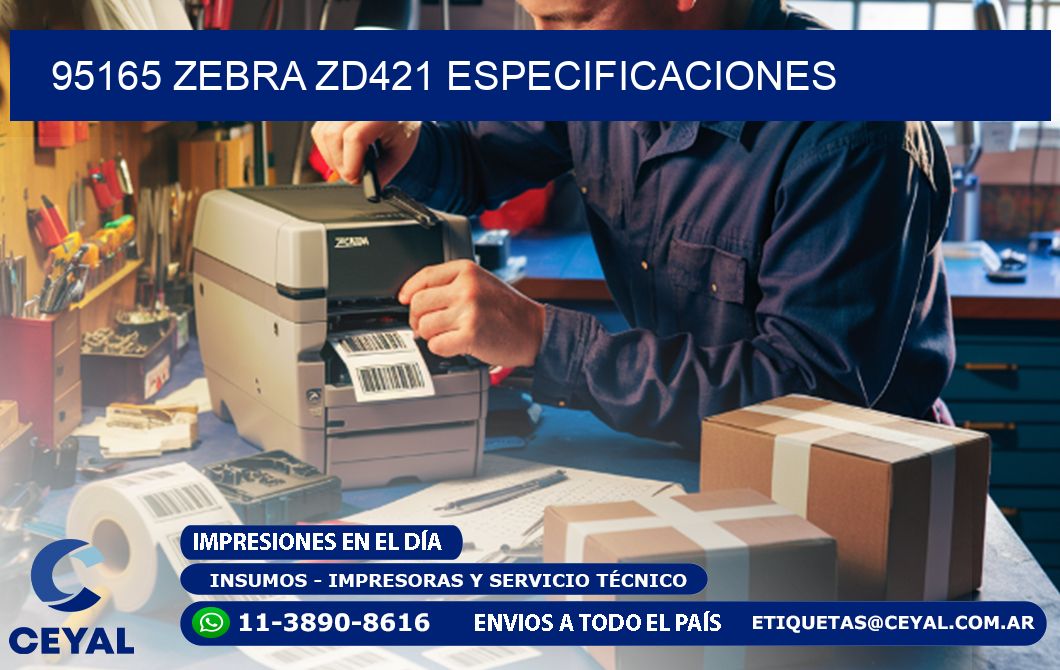 95165 Zebra ZD421 especificaciones