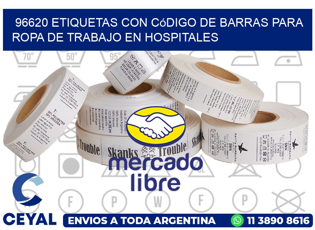 96620 Etiquetas con código de barras para ropa de trabajo en hospitales