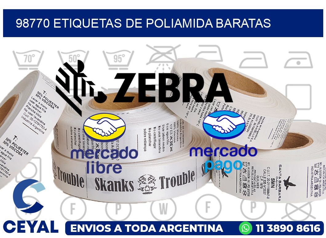 98770 etiquetas de poliamida baratas