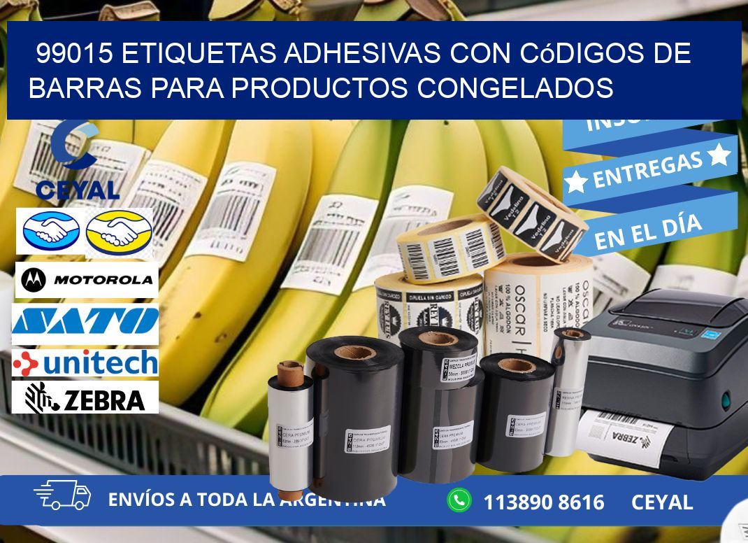 99015 Etiquetas adhesivas con códigos de barras para productos congelados