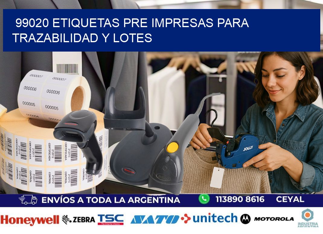 99020 etiquetas pre impresas para trazabilidad y lotes