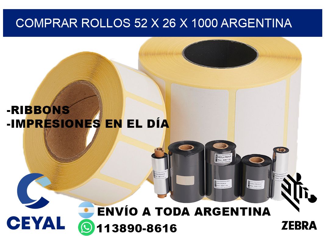 Comprar Rollos 52 x 26 x 1000 argentina