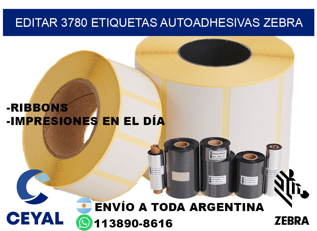 EDITAR 3780 ETIQUETAS AUTOADHESIVAS ZEBRA