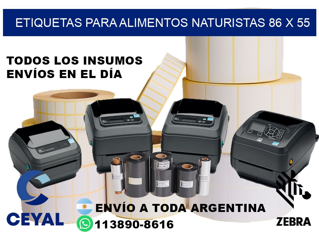 ETIQUETAS PARA ALIMENTOS NATURISTAS 86 x 55