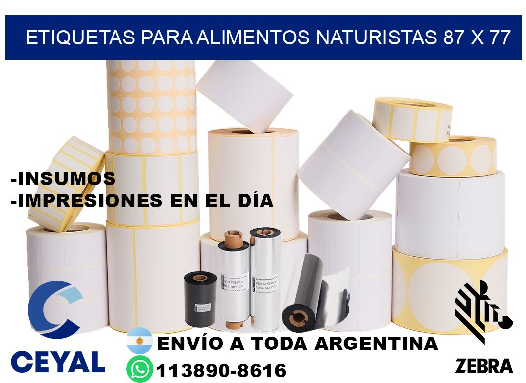 ETIQUETAS PARA ALIMENTOS NATURISTAS 87 x 77