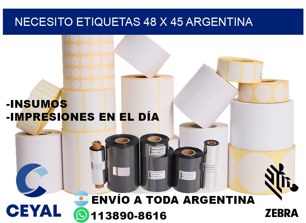 Necesito etiquetas 48 x 45 argentina